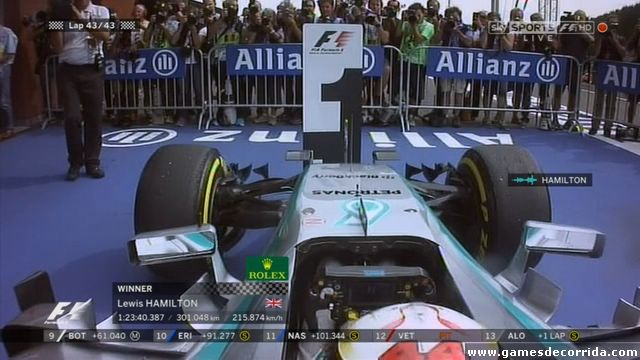 Hamilton chegando para o pódio na Belgica 2015